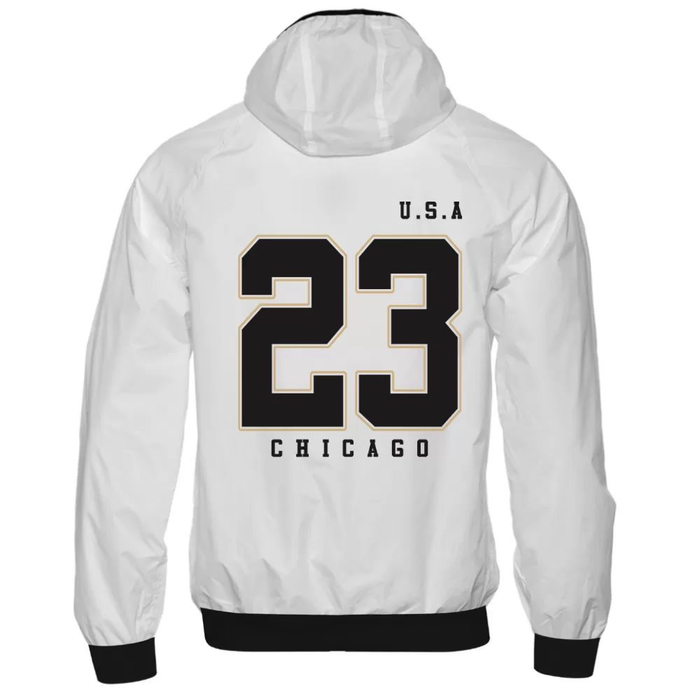 Corta Vento Com Bolso E Capuz Forrado Chicago 23 StreetWear