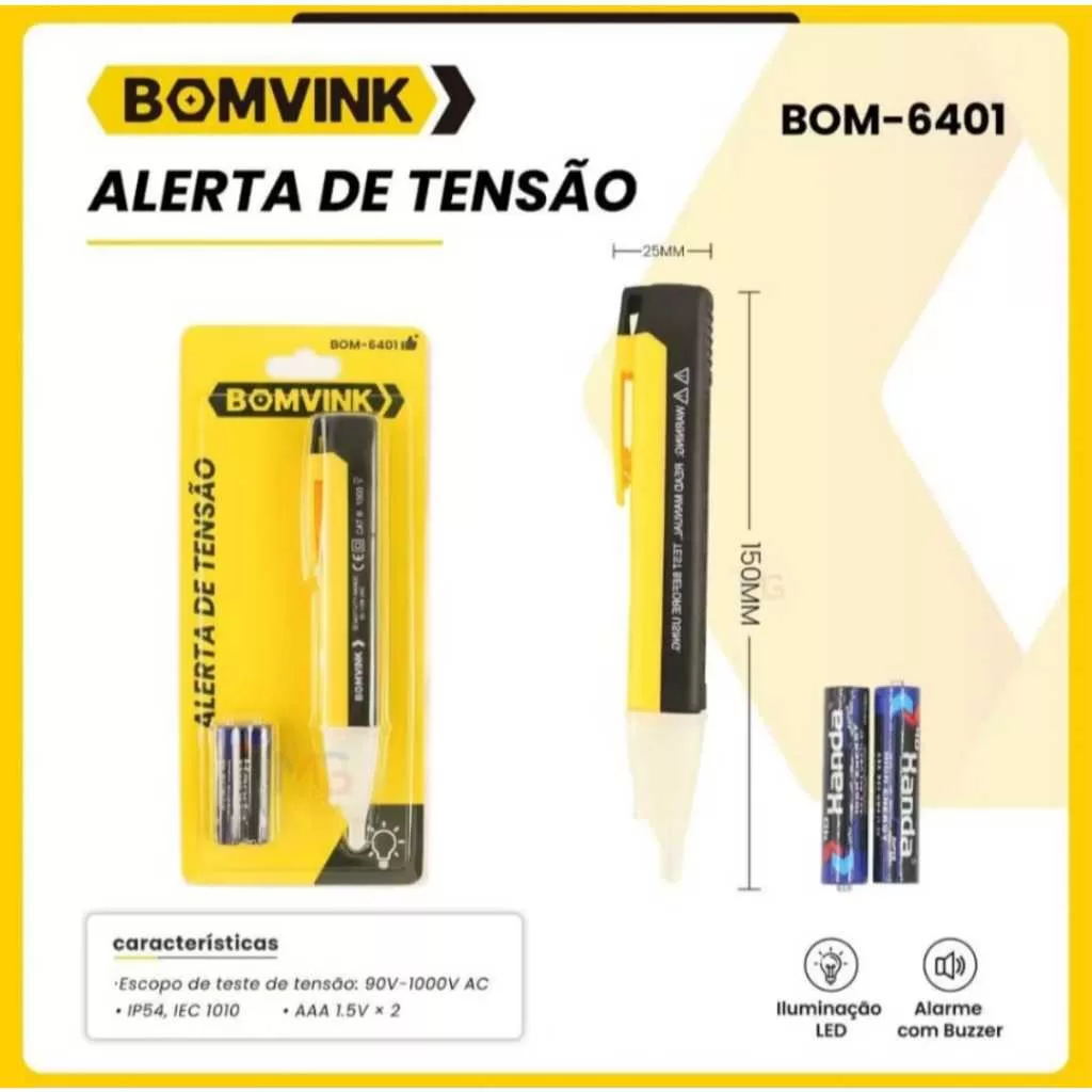 Caneta De Tensão Corrente Elétrica Com Bip Com 2 Pilhas – Promoção