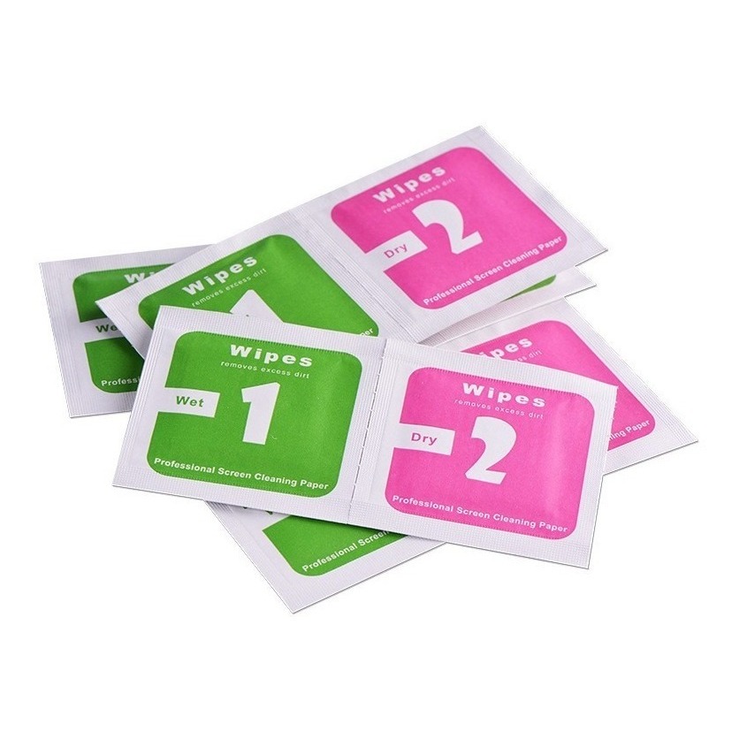 Kit Limpeza Películas Celular Sachê Paninho Pano Relógio