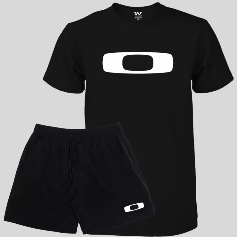 Kit Bermuda Elastano + Camiseta okl Masculina kit 