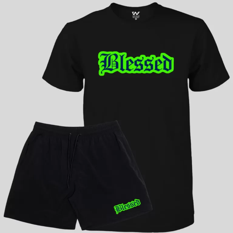 Conjunto Camiseta Masculina Blessed Algodão + Sho