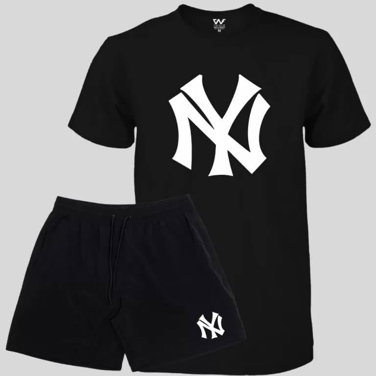 Kit Camiseta Algodão NY + Short Praia Masculino E