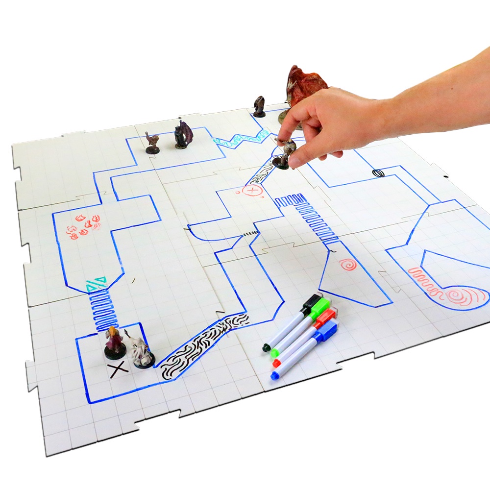 Grid de Batalha Modular Riscável 9pcs – RPG Battle Grid DED – Basilisco Grids