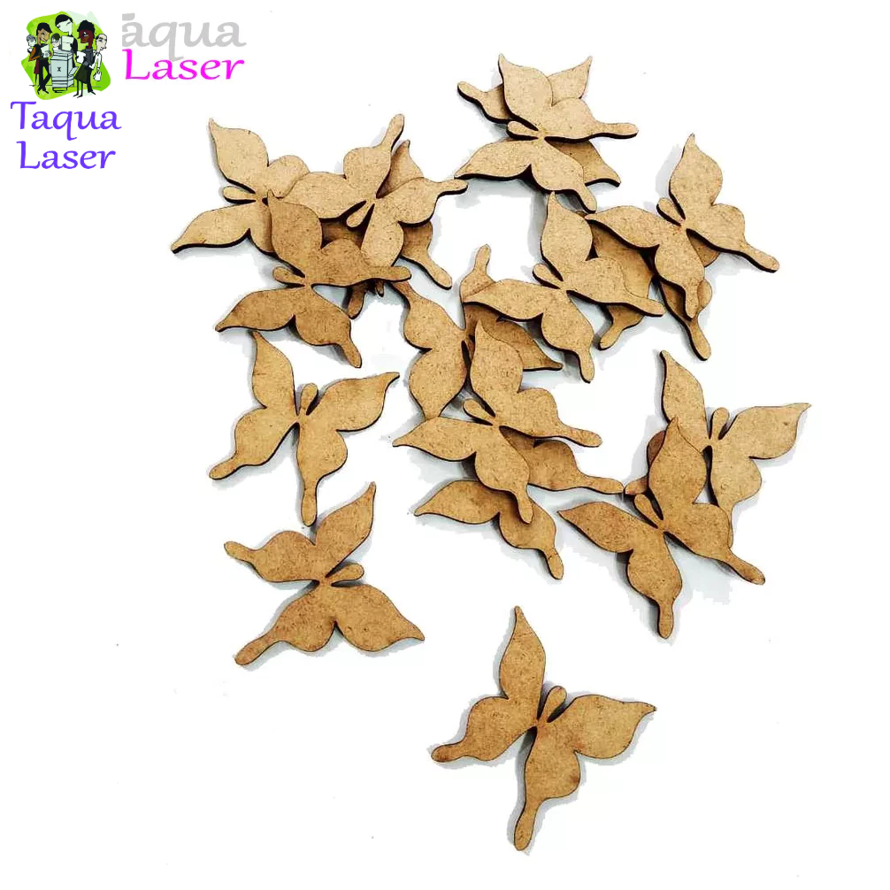 50 Apliques Tema Borboleta em Mdf Cru