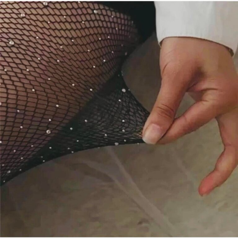 Meia Arrastão Com Brilho Meia Calça Preta Para F