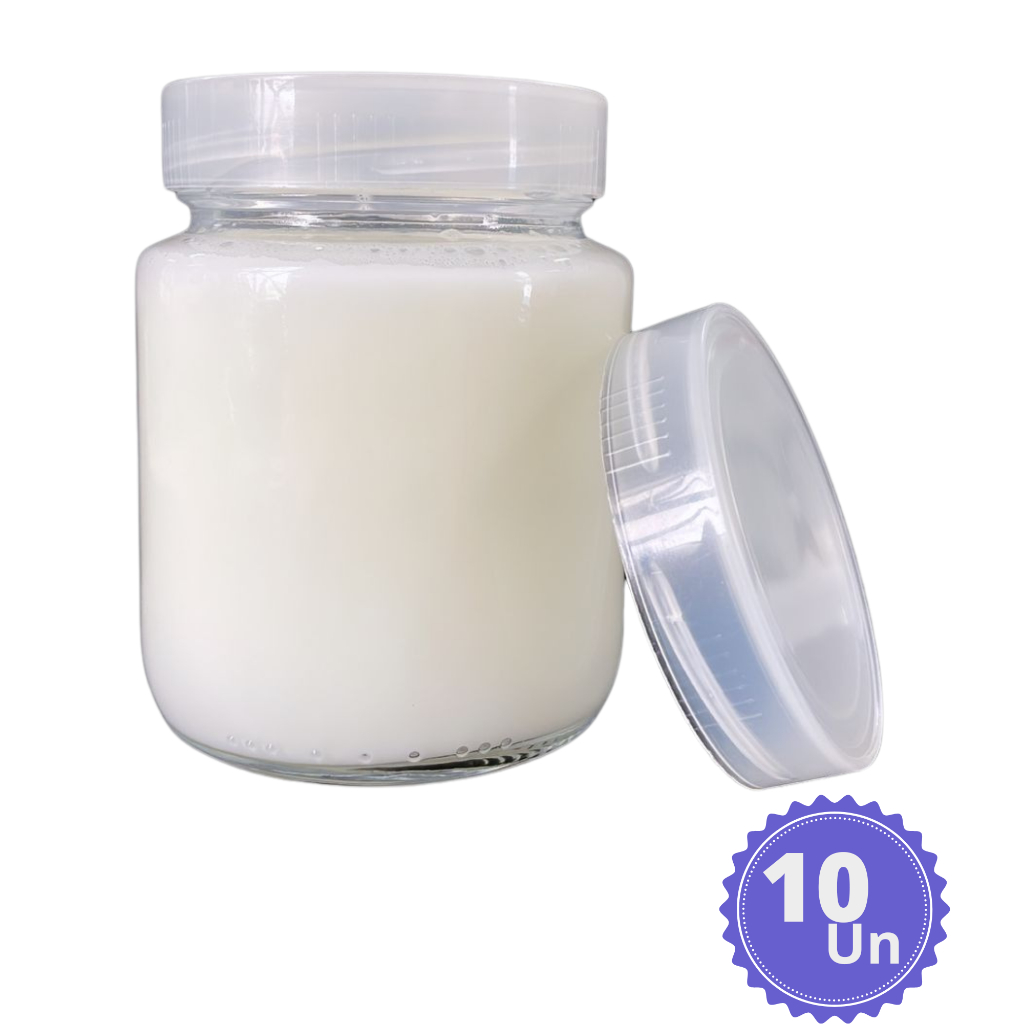 Kit Potes Vidros Armazenamento de Leite Materno Belém 200ml Tampas Plásticas BPA Free