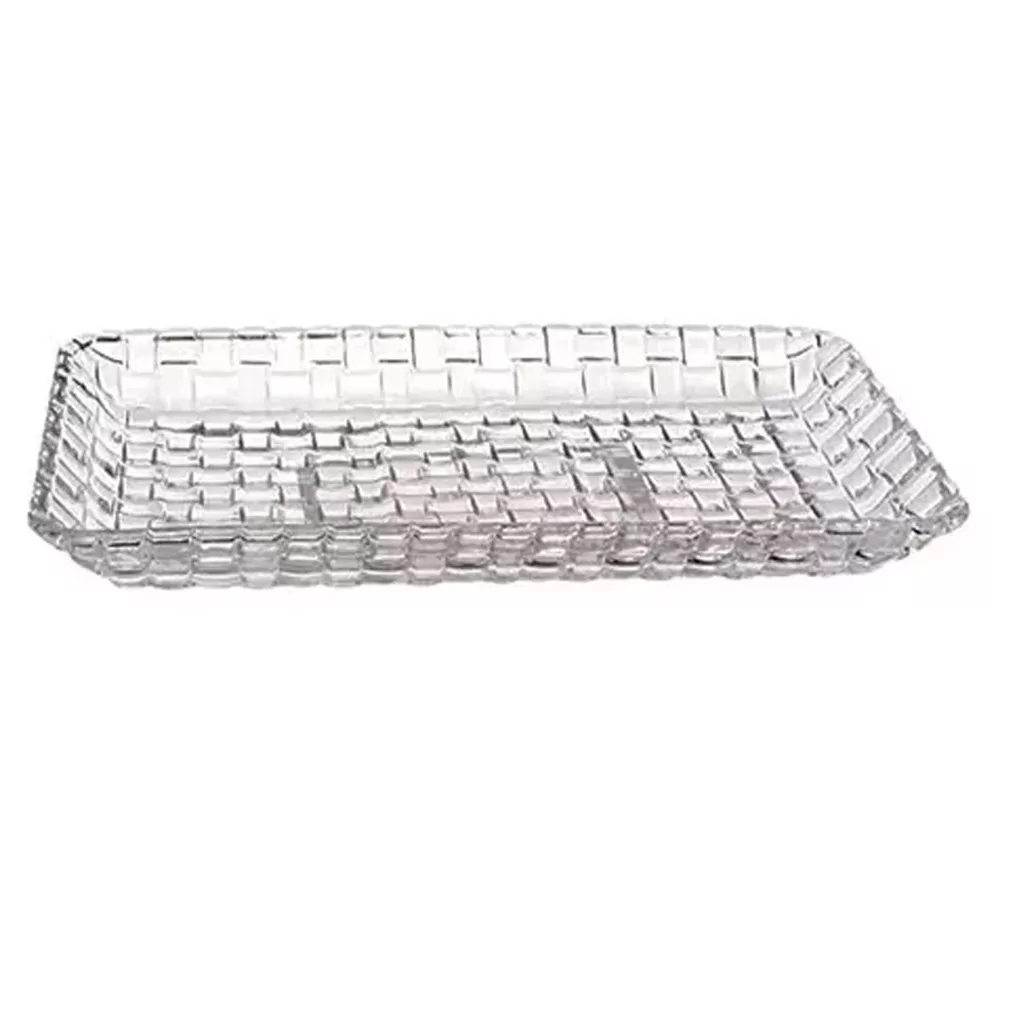 Travessa Cristal Chumbo Tress Transparente 25x13x2cm Lyor