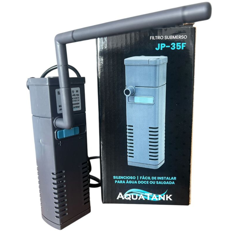 FILTRO INTERNO C/ BOMBA SUBMERSA CHAFARIZ AQUATANK JP-35F 350L/H FAZ OXIGENAÇÃO P/ AQUÁRIOS ATÉ 40L