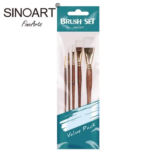 KIT PINCEL SINOART C/5 SINTÉTICO BRANCO