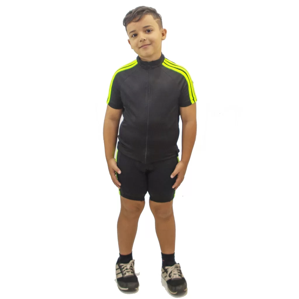 Kit 6 Camiseta E Bermuda Ciclista Ciclismo Mtb Bike Infantil Masculino