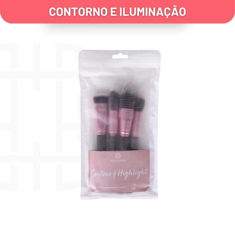 Kit com 5 Pincéis para Contorno e Iluminador Ana 