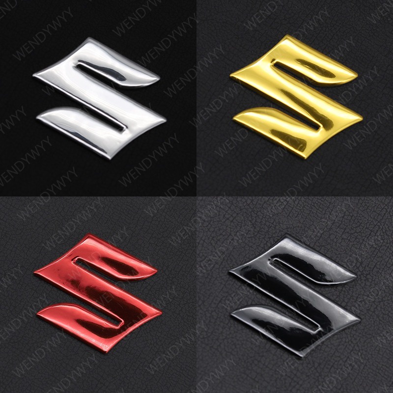 2pcs 1set S Letra 3D Emblema 4,8×4,8cm Esquerda Direita Logotipos Adesivos Para Suzuki Motocicleta D