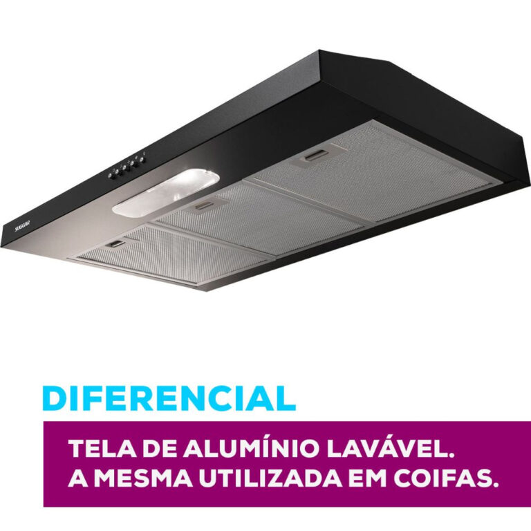 Depurador Slim Suggar 80cm 3 Velocidades Preto DPS