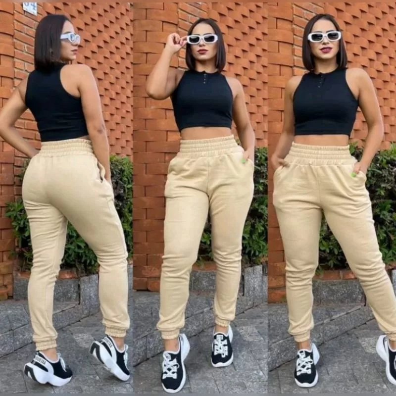 Calça Jogger Feminina Moletom Grossoinvernofaneladoquantinho