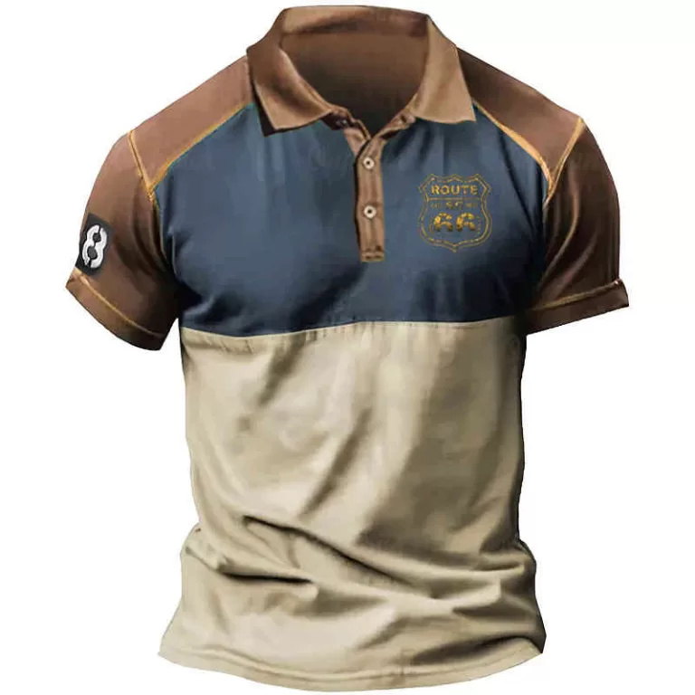 Retro Camisa Pólo Masculino De Golfe 3D Impressã