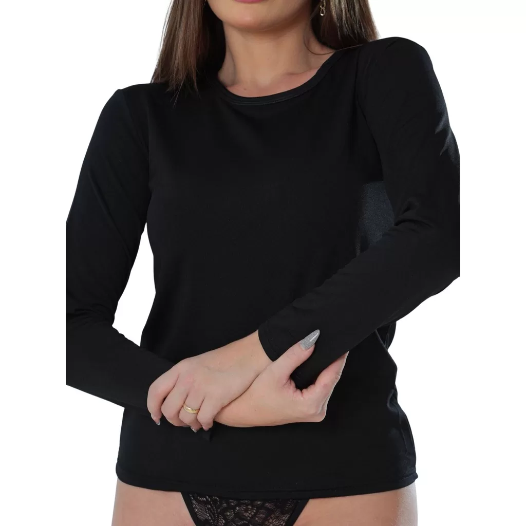 Blusa Térmica Feminina Peluciada Inverno Frio Neve