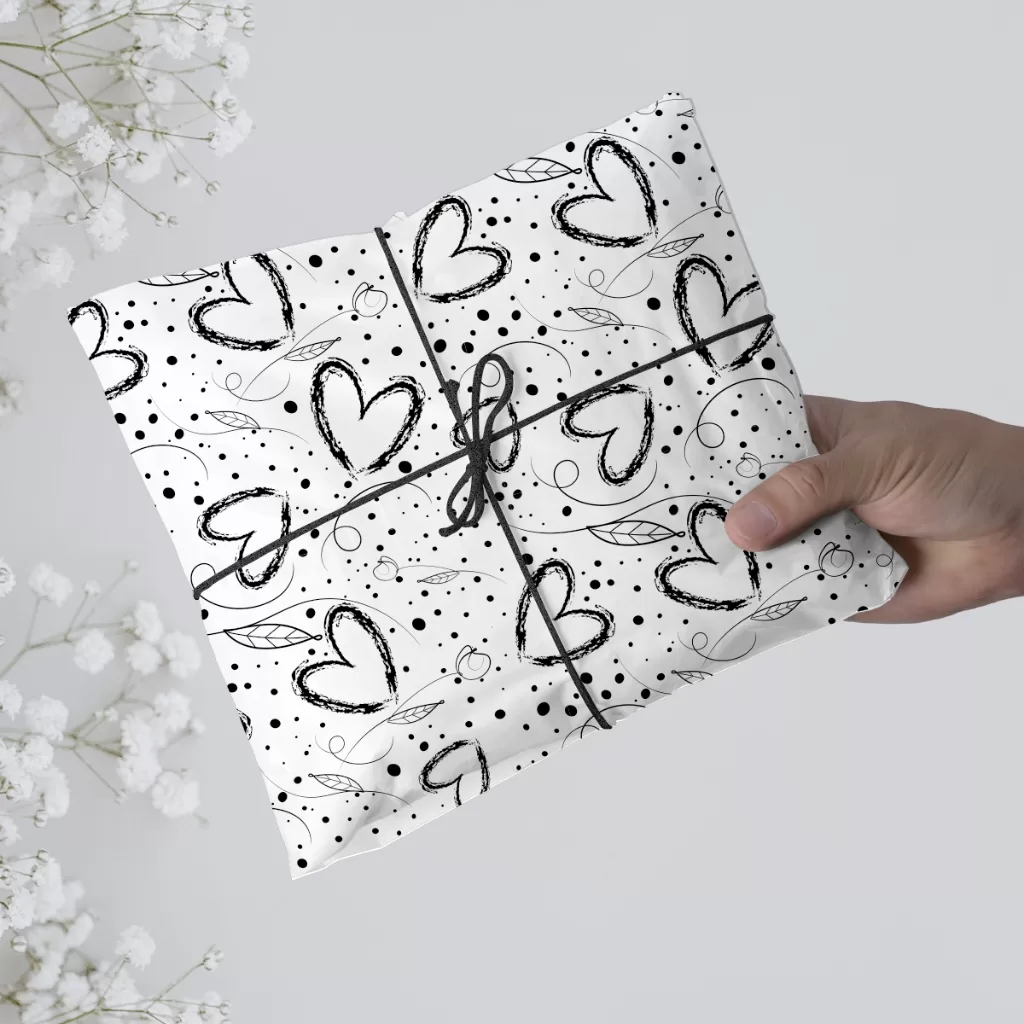 Papel Seda Estampado Corações Novus 50 unid