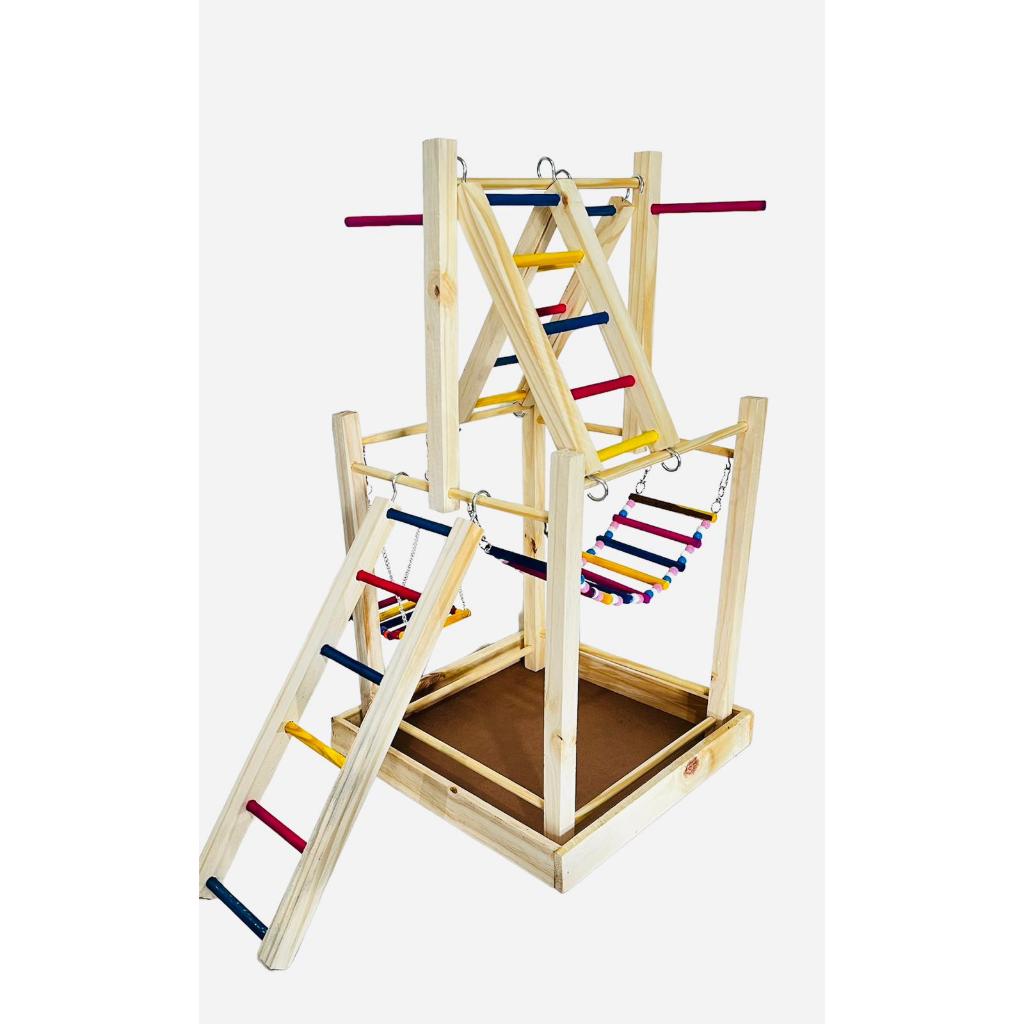 Parquinho Playground S, Para Calopsita Com Brinquedo E Balanço poleiro