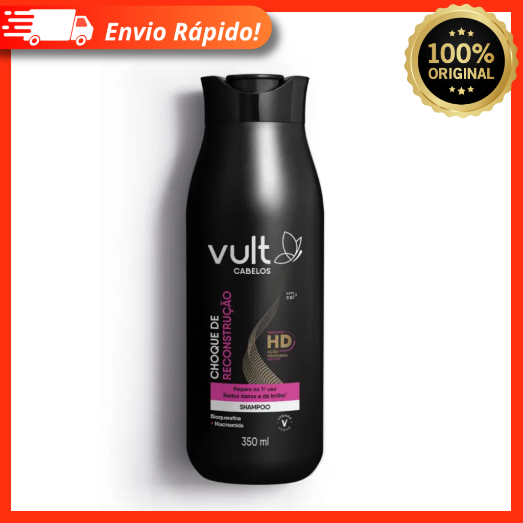 Shampoo Cabelos Choque de Reconstrução 350ml – Vult