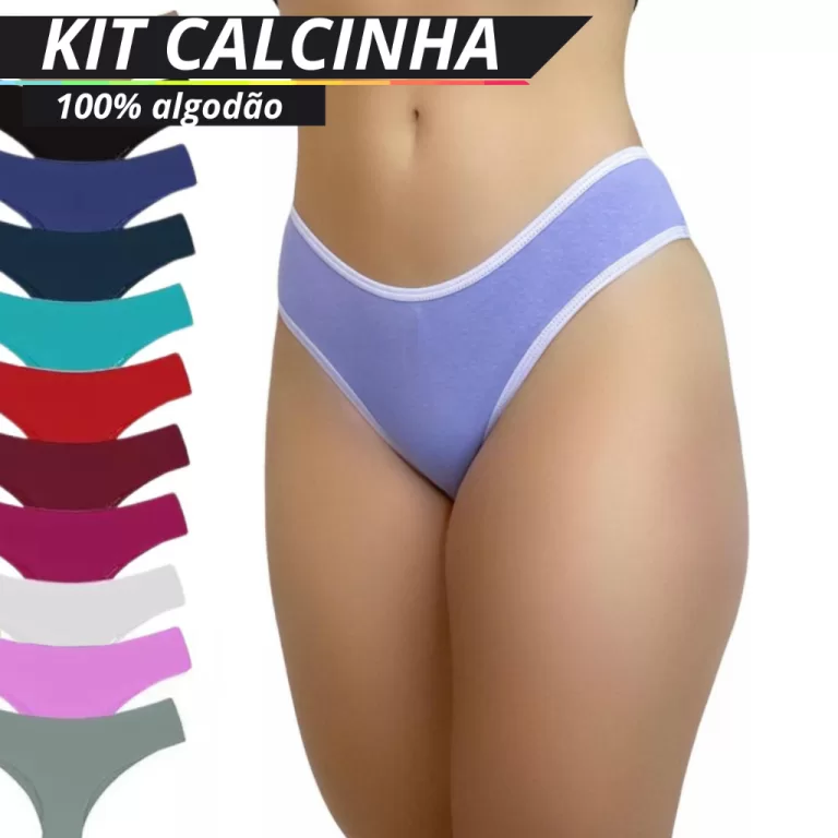 Kit 15 calcinhas de Algodão  modelo conforto  Tam