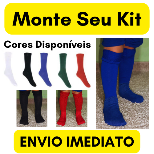 Kit com 2/3 Meião De Futebol Esportivo Infantil e