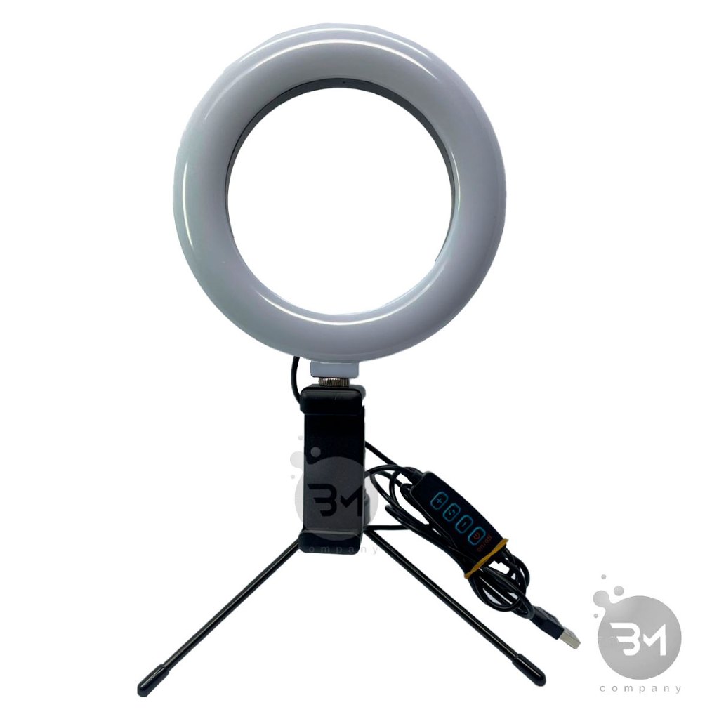 Kit Ring Light Blogueira Luminária De Led 6 Polegadas Portátil + Tripé de Mesa