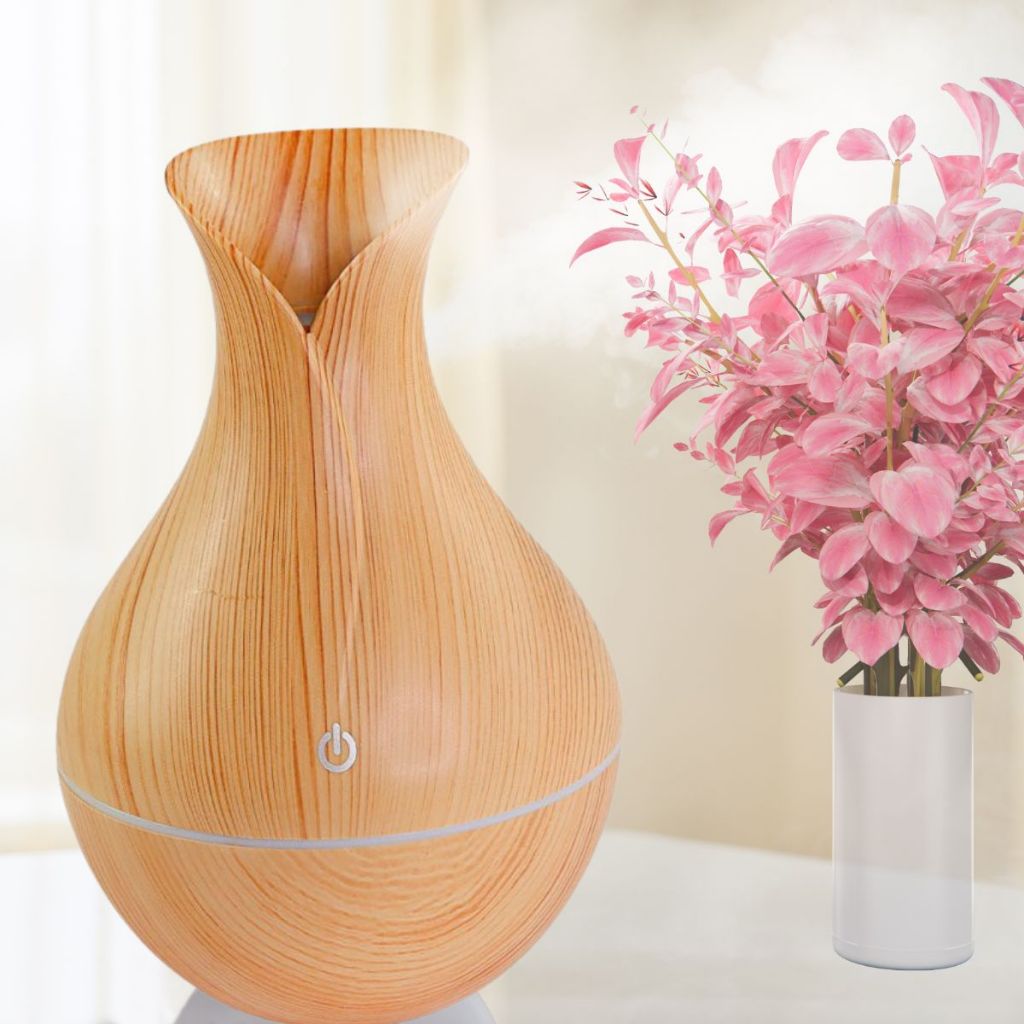 Umidificador Purificador de Ar Para Ambientes USB Portátil Estilo Bambu 130ml Oléos Essenciais