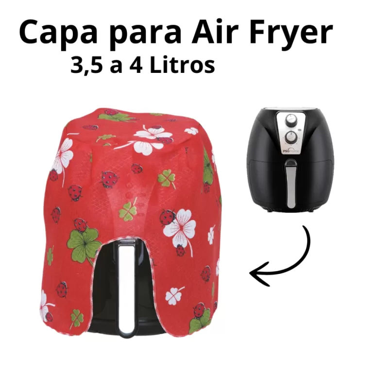 Capa Para Fritadeira Elétrica 3,5 a 4 L Vermelha 