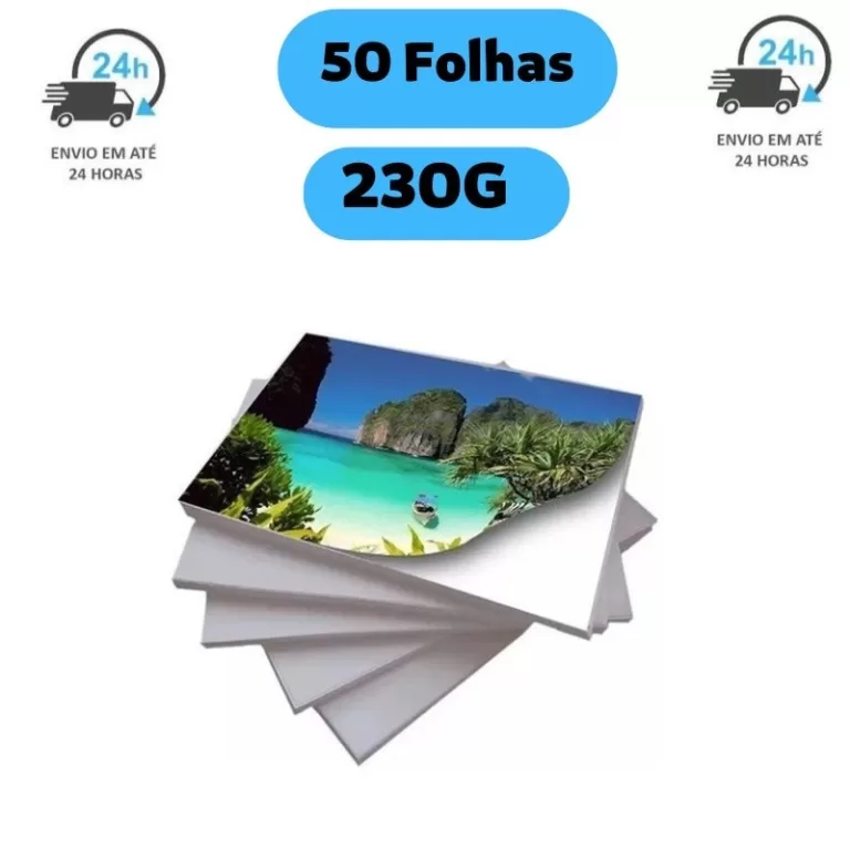 Papel Fotográfico 230g A4 Glossy 50 Folhas MASTER