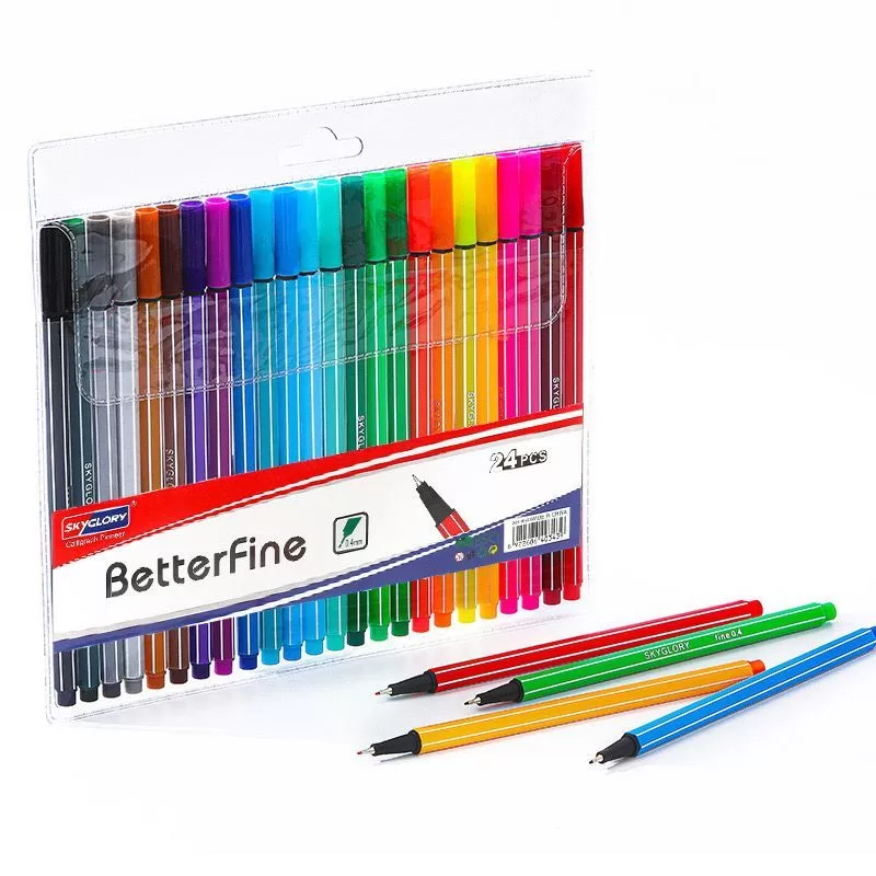 Kit  canetas com 12/24 cores Fine Line Coloridas Ponta Fina 0.4 mm Fineliner