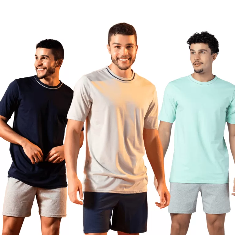 Pijama Masculino Curto Gola O 100% Algodão Keeper