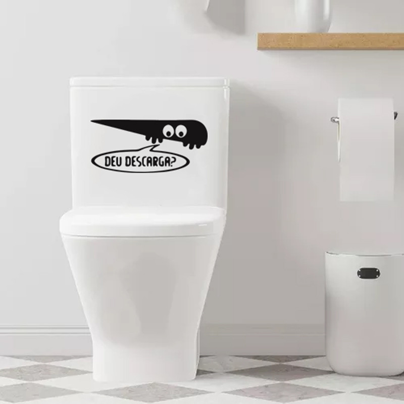 Adesivo Vinil Decorativo Tampa de Vaso Sanitário DEU DESCARGA
