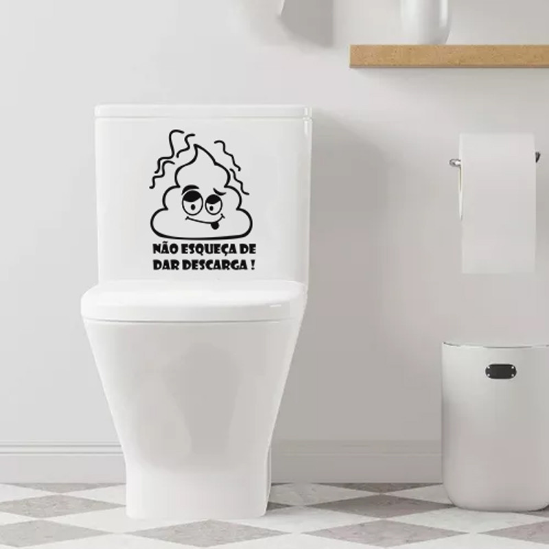 Adesivo Vinil Decorativo Tampa de Vaso Sanitário Não esqueça de dar descarga