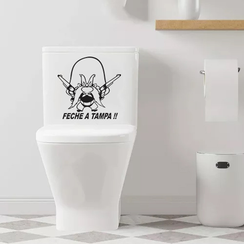 Adesivo Decorativo Tampa de Vaso Sanitário Feche a tampa