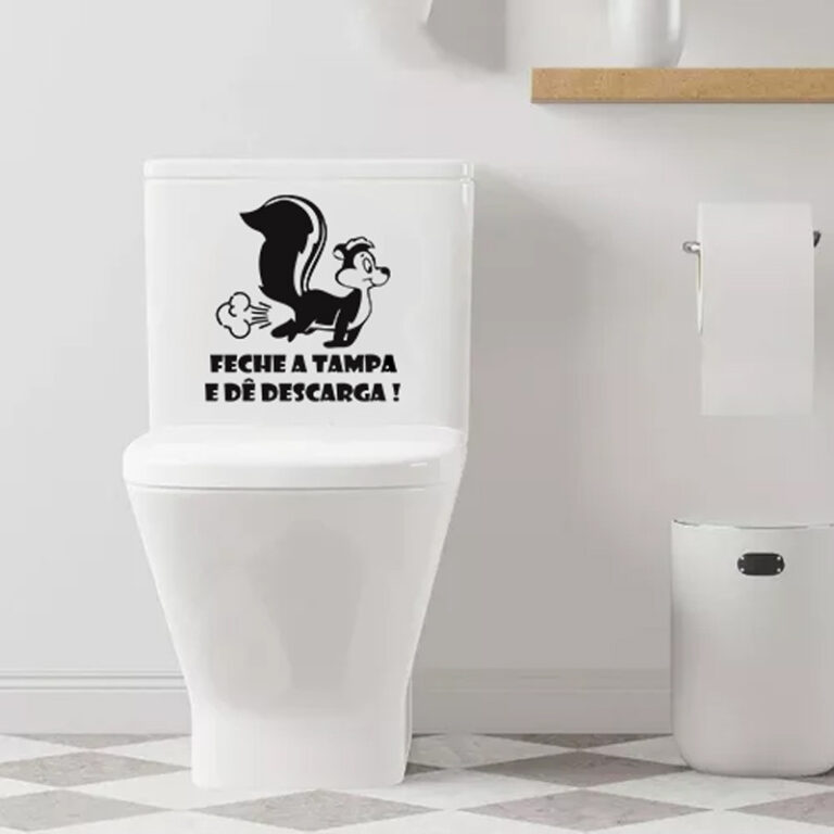 Adesivo Decorativo Tampa de Vaso Sanitário Feche 