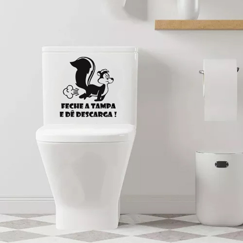 Adesivo Decorativo Tampa de Vaso Sanitário Feche a tampa