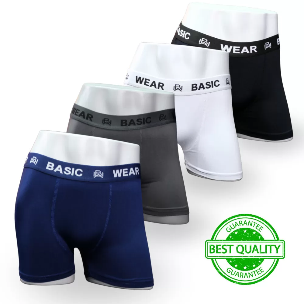 Kit com 10 Cuecas Boxer Masculinas Lisa Basic Wear