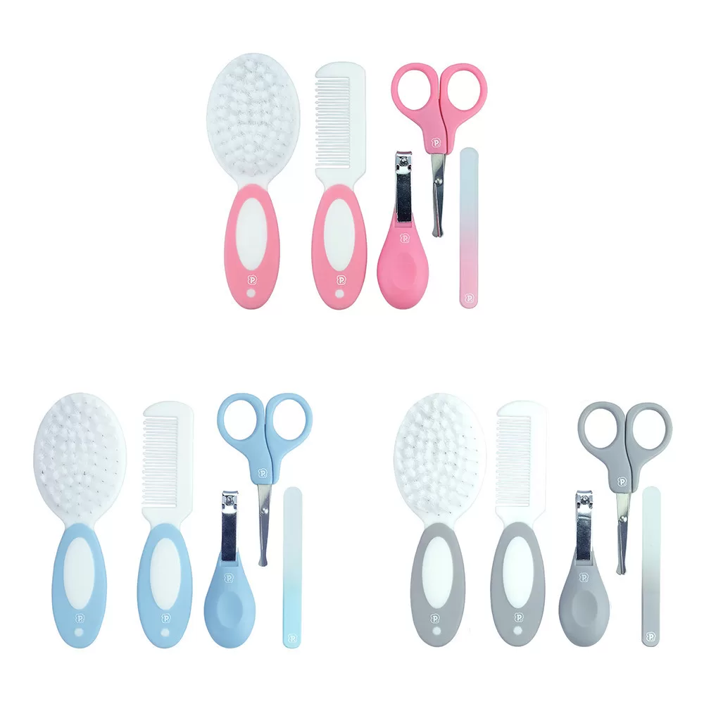 Kit 5 Peças Higiene Cuidados Bebê Pimpolho Unhas Cabelo