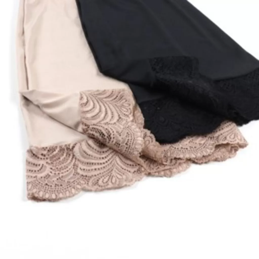 Kit 4 Anágua Saia Saiote Segunda Pele Vestido Barra Com Renda Moda Senhora Combinação