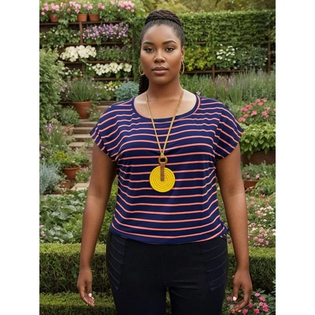 Blusinha Viscolycra LISTRADA Premium plus size – G1 ao G5 – COR 11 –  Plus size de verdade – super l