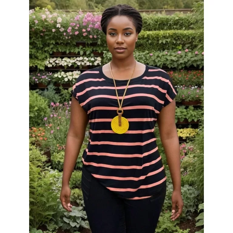 Blusinha Viscolycra LISTRADA Premium plus size 