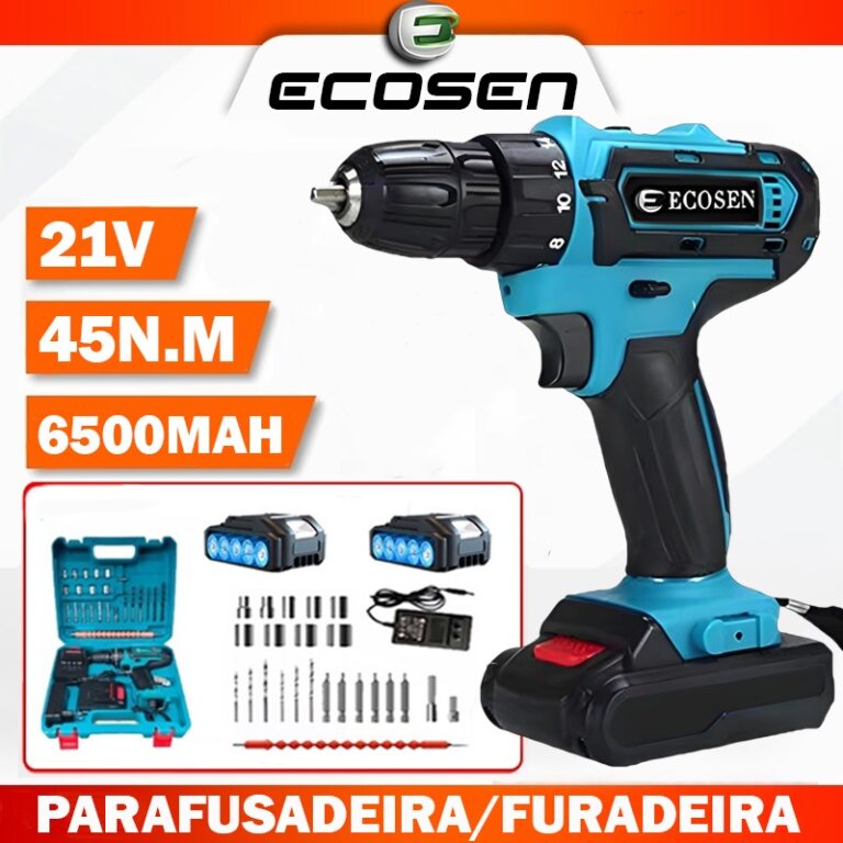 Kit Parafusadeira Furadeira Sem Fio Com 2 Baterias