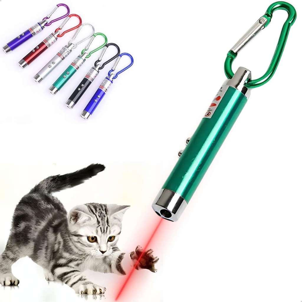 Laser Pet Para Gatos e Cães 3 em 1 Anti Stress e Aulas Cores Variadas Caneta Laser Brinquedo Gato.