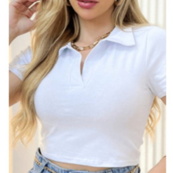 GULLA Cropped Feminino Gola V Polo (P/M/G/GG) 0016