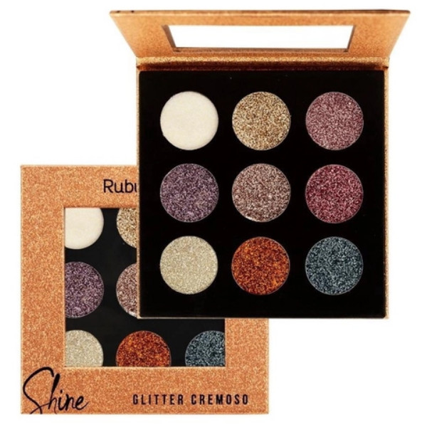 Ruby Rose Paleta Shine Glitter Cremoso 9 Cores HB 