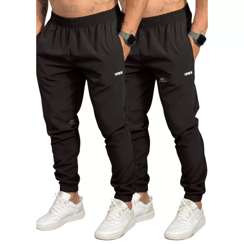 KIT 2 Calças Jogger RUN Elastic Sport Academia Corrida Treino Masculina P ao G4 Plus Size