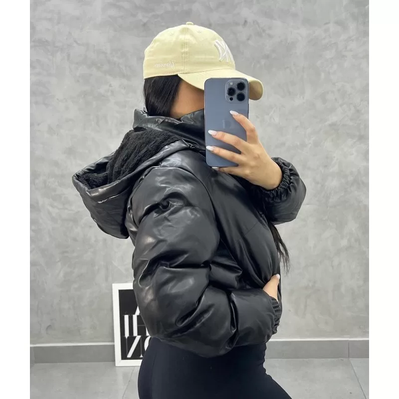 JAQUETA PUFER COM CAPUZ FORRADA INVERNO  JAQUETA EM PU Promoção