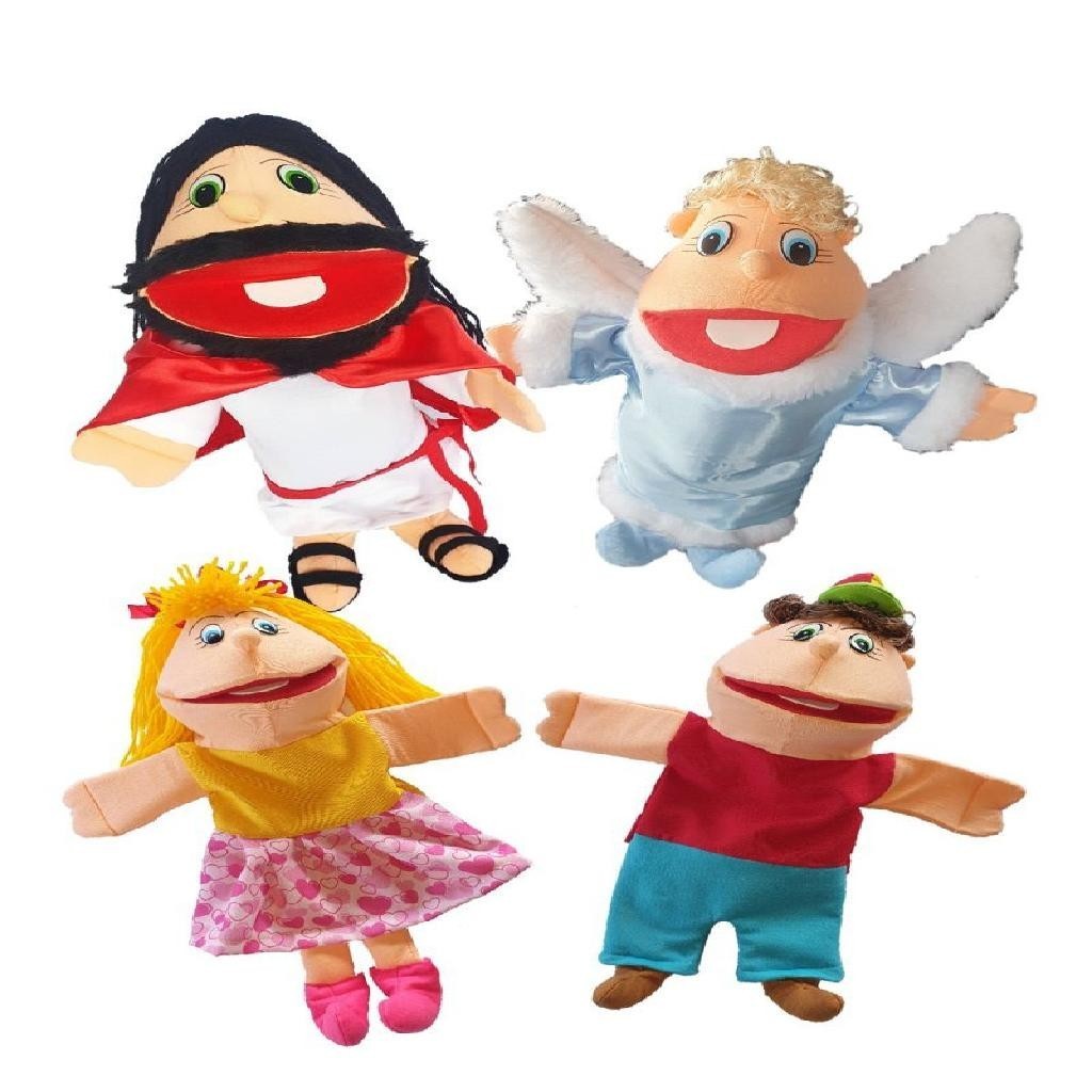 Fantoches Bíblicos Jesus e as Crianças- Kit com 4 Personagens