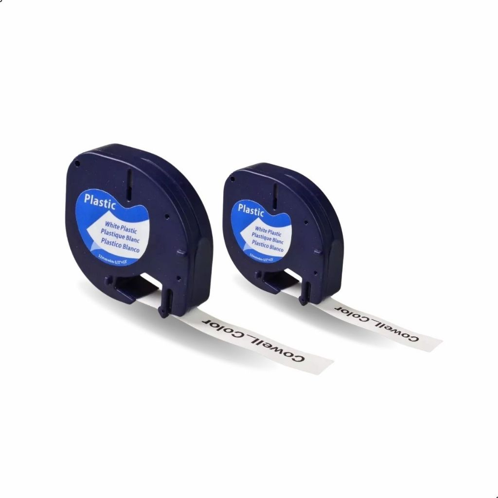 Fita Compatível para Rotuladores DYMO Letratag 12mm x 4m Kit 2 unidades Impressão Preta Incolor