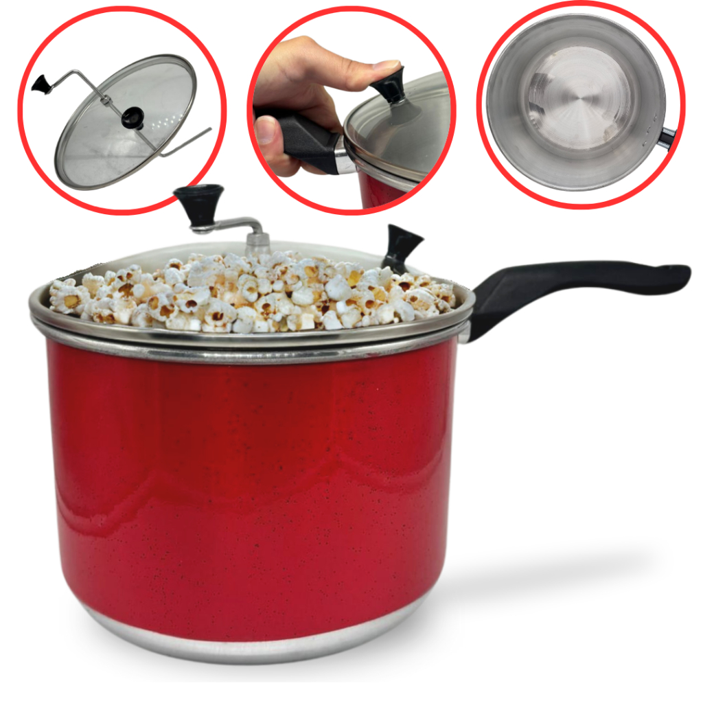 Panela Pipoqueira N°20 Alumínio com Tampa de Vidro 4 Litros(Pipoqueira de Aluminio)